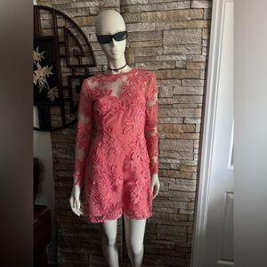 TOPSHOP | Mini Coral Lace Dress | Size US 6